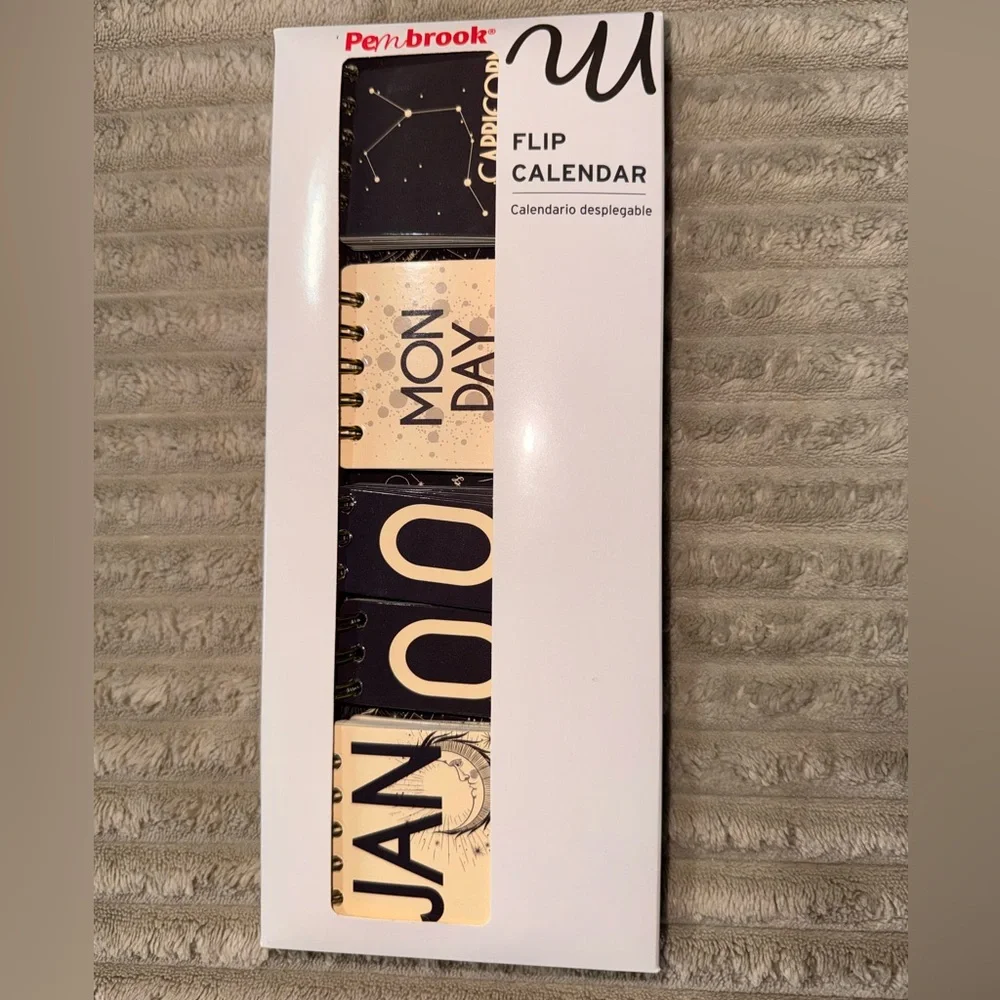 ✨ NWT Pembrook Zodiac Flip Calendar Desk Decor Astrology Chic ♑🌙